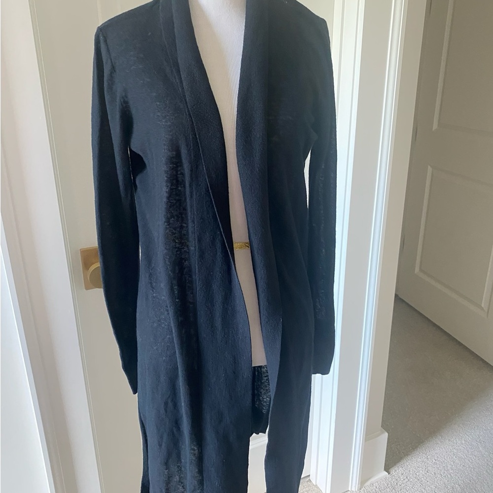 Long duster cardigan from Loft, not too heavy of a fabric. Perfect for layering